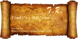 Timári Rózsa névjegykártya