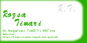 rozsa timari business card